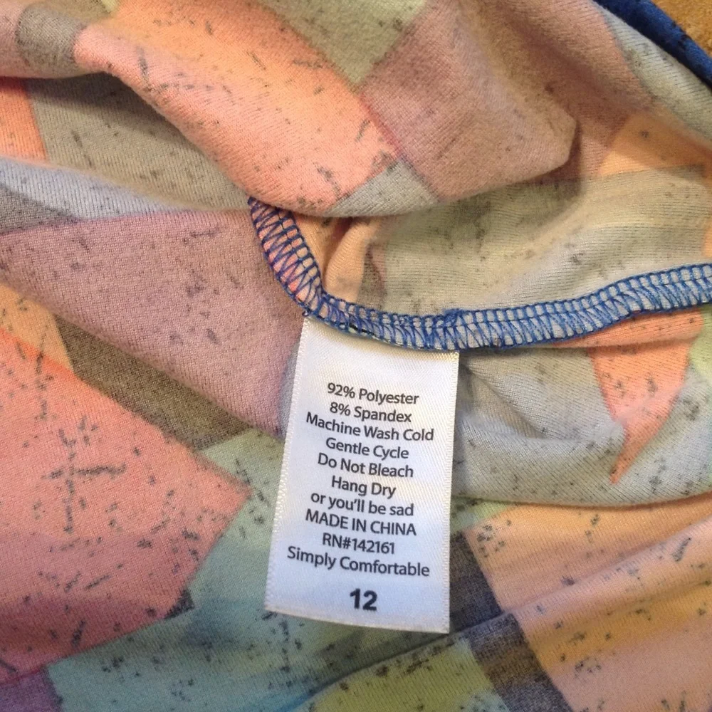 LuLaRoe Kids Gracie Top. Size‎ 12.